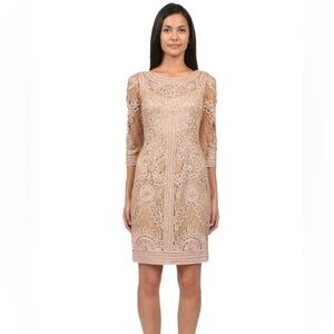 Sue Wong 3/4 Sleeve Lace Embroidered Lace Dress size 6